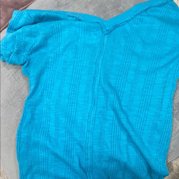 Pilcro Anthropologie Women's Blue V-Neck Top - Image 3