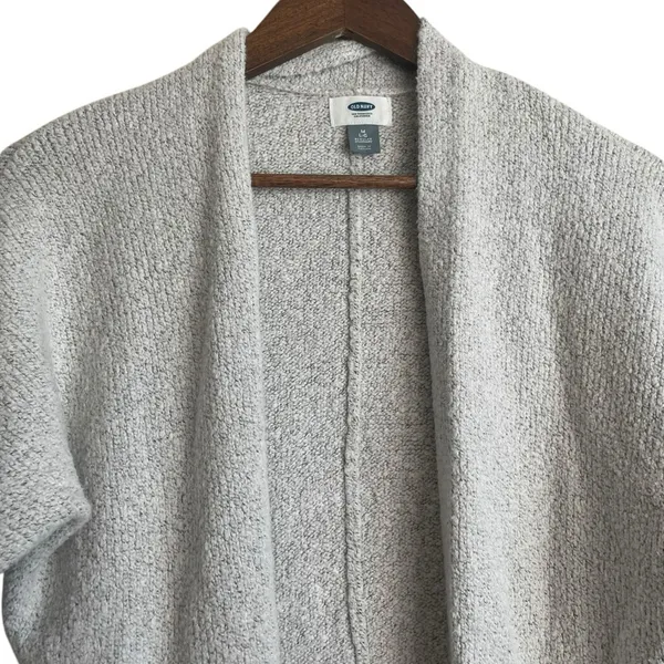 Old‎ Navy Women Cardigan Shrug Top M Gray Knit Crop Open Front Capsule Neutral - Image 8