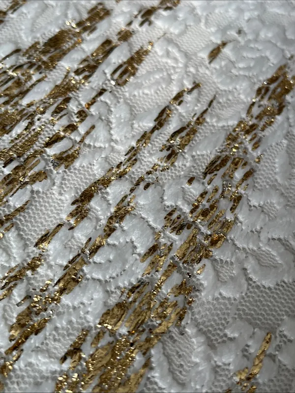 NWOT Joyce Leslie Strapless White Lace Dress/Skirt with Gold Accents - Image 7