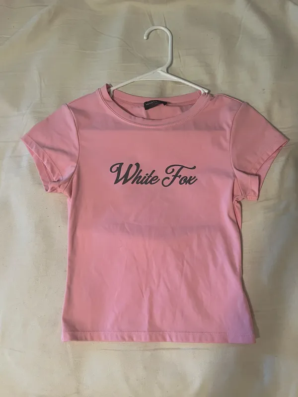 White Fox Boutique Pink Short Sleeve Baby Tee - Image 2