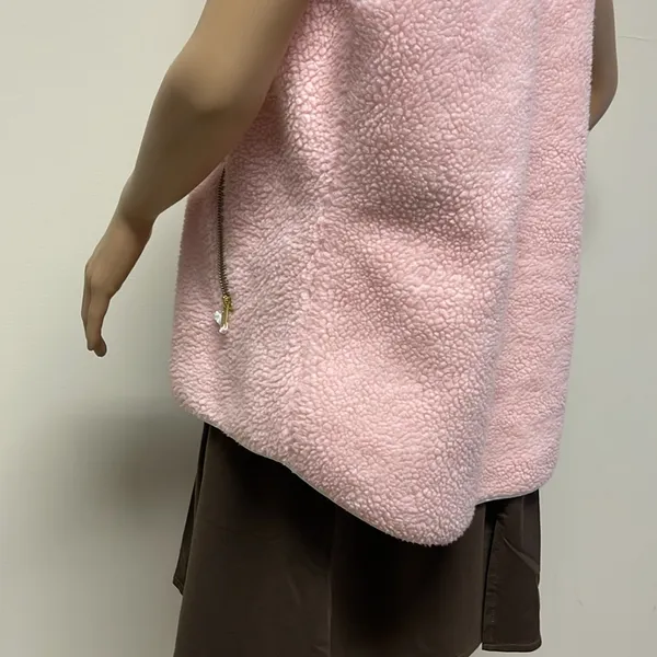 Crown & Ivy Pink Fleece Vest - Image 6