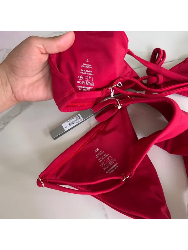 gooseberry intimates so chic bikini Tanga Set Red - Image 8