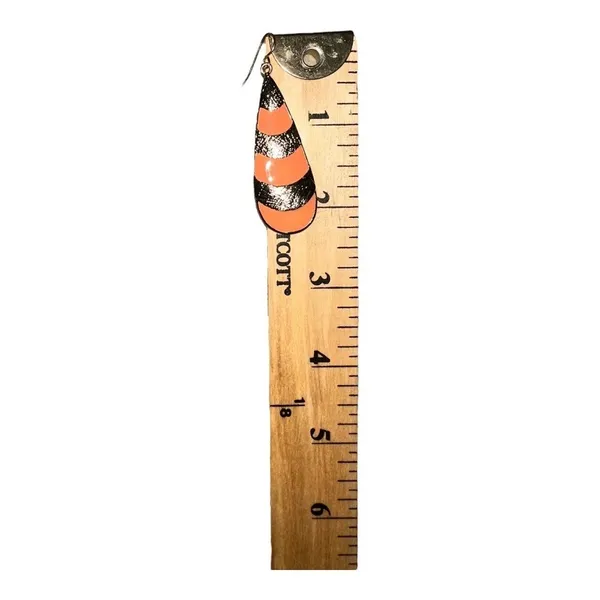 INC International Concepts Orange Gold Tone Striped‎ Teardrop Earrings - Image 4