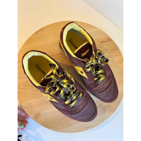 Saucony Jazz Maroon & Yellow Suede Leather Lace Up Sneakers Women's Size 8 - Image 10