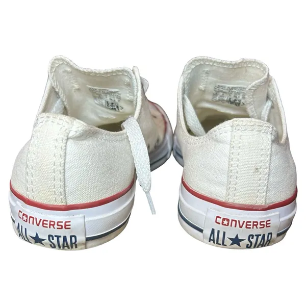 Classic Converse All Star Low Tops – White w/ Red Trim – Men’s 4 / Women’s 6 - Image 4