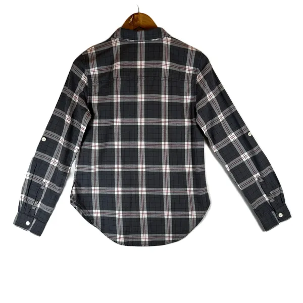Harley-Davidson Womens Plaid Roll-Tab Button‎ Down Shirt Grey Small NEW - Image 2