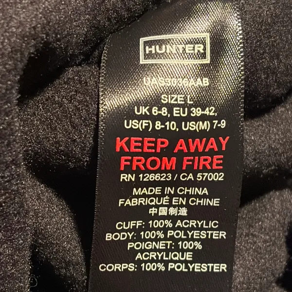 Hunter Women’s Black and Gray Knit Cuff Socks size L - Image 6