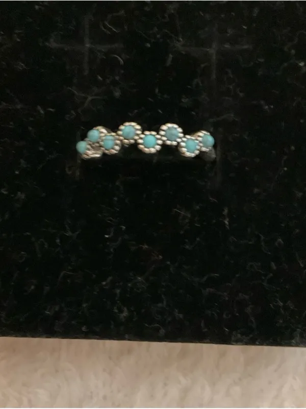 Turquoise Floral Accent Ring - Women Jewelry - Image 3