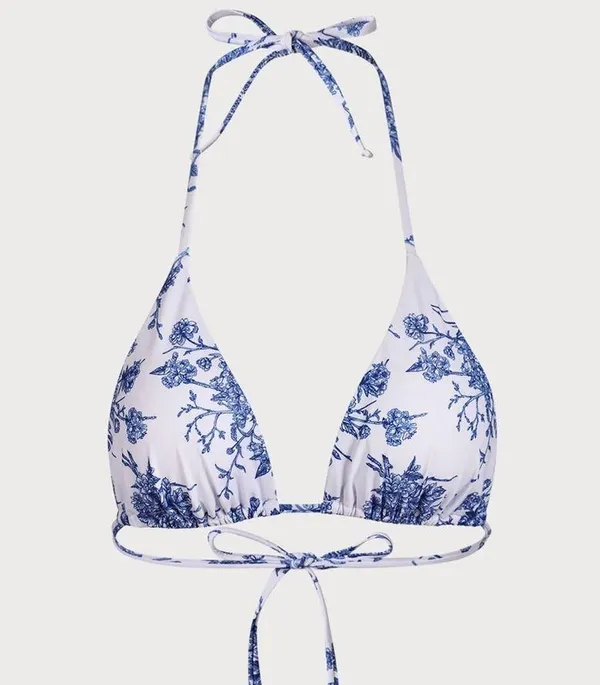 Berlook Floral Halter Triangle Bikini SET 05 Blue Size XS - Image 8