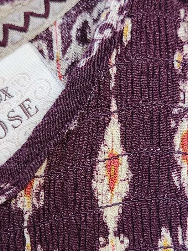 Knox Rose Purple Print Boho Mini Dress Size Medium Flaw - Image 7