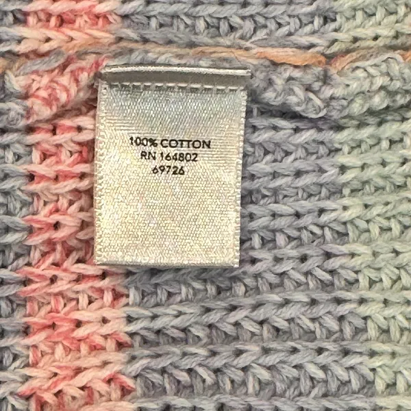 Christopher & Banks Cardigan‎ Large L Button Sweater Pastel Stripes Pink Blue - Image 5