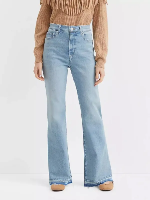 NWT Ann Taylor LOFT Size 12 or 31 Let Down Hem High Rise Relaxed Flare Jean NEW - Image 2