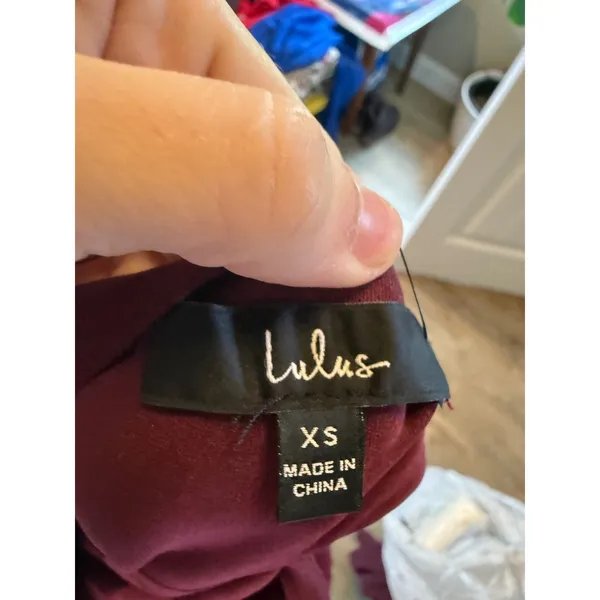 Lulus One Shoulder Midi Dress Burgundy Wine Skirt‎ Cocktail Wedding Guest XS - Image 3