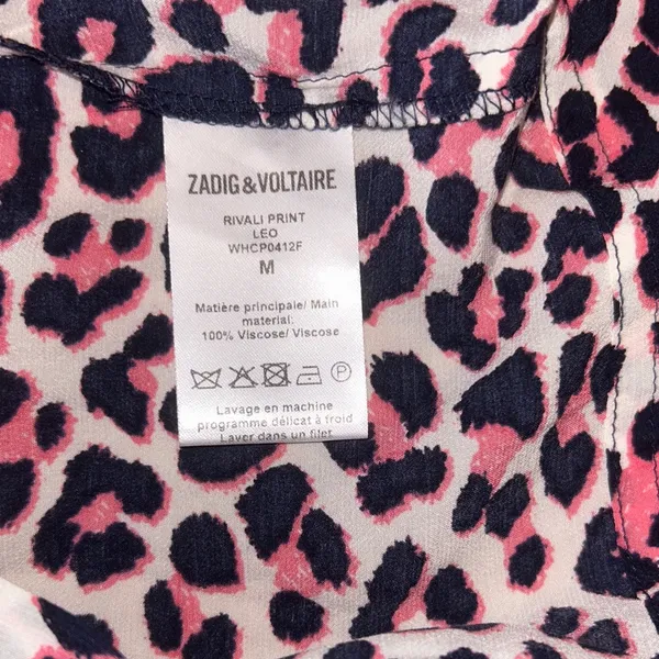 Zadig & Voltaire Rivali Print Leo White and Purple Leopard Mini‎ Dress Size Med - Image 8