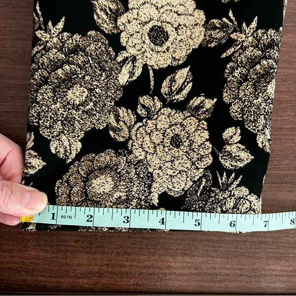 Ann Taylor Gilded Blossom Ankle Pants Black Gold Floral Lined Size 10 NWOT - Image 11
