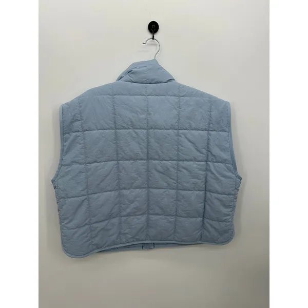 Thread & Supply Womens Quilted Puffer Vest Dusty Blue Sz L Casual Chic Soft Girl - Image 2