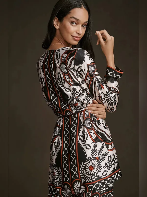 Farm Rio Passion Scarf Wrap Mini Dress XS - Image 8