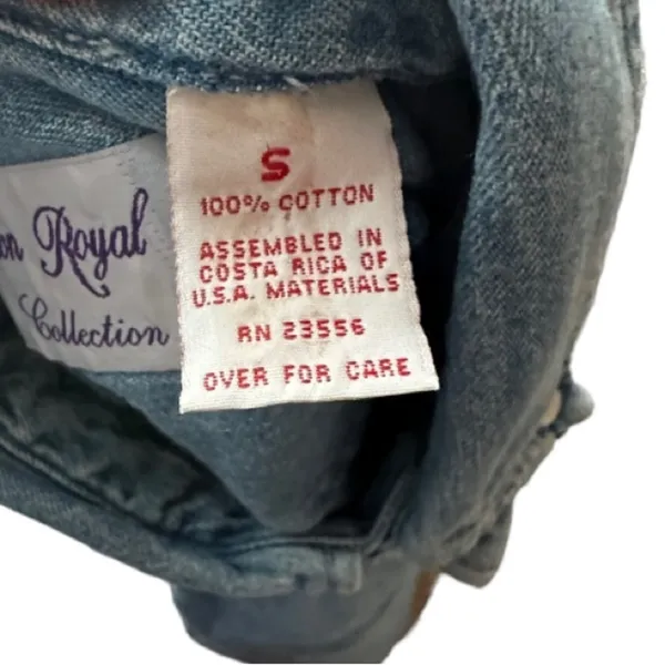 Vintage Crown Royal Embroidered Denim Shirt‎ - Image 6