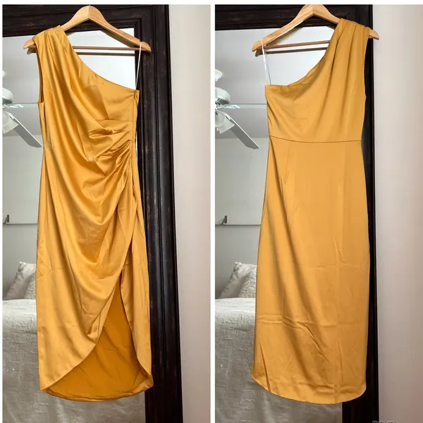 Revolve Elliatt Isabelle One Shoulder Dress - Mango - Image 3
