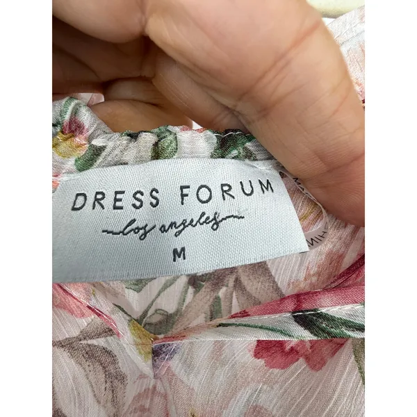 Dress Forum Los Angeles Floral Peasant Blouse Cottagecore Romantic Boho Top M - Image 4