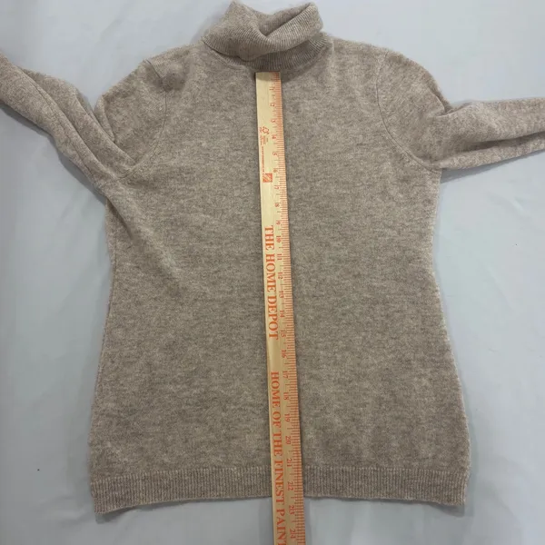 Charter Club Luxury Cashmere Turtleneck Sweater Oatmeal Beige Heather Medium - Image 8