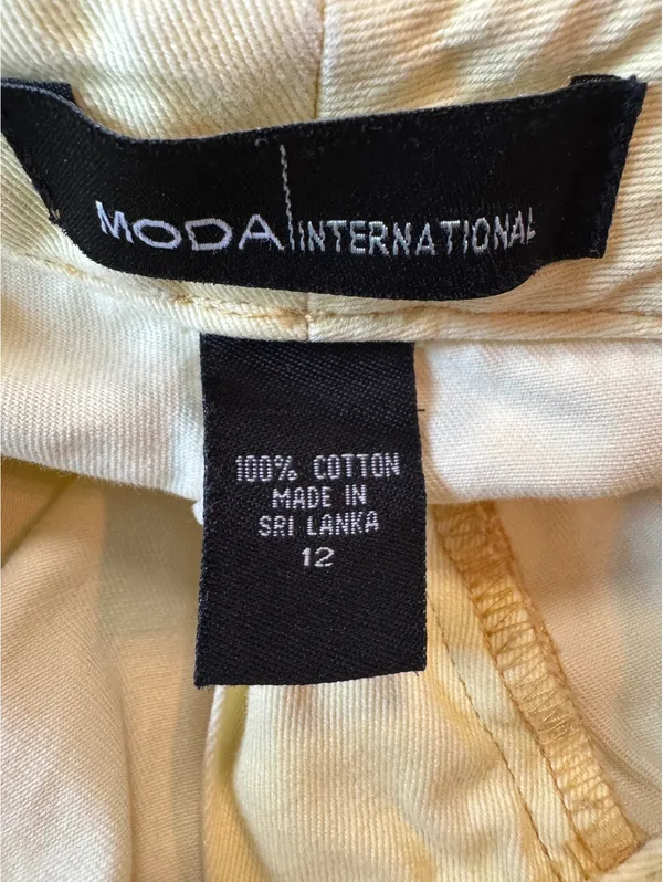 Y2K Moda International Beige Wide Leg Cotton Pants Size 12 - Image 4