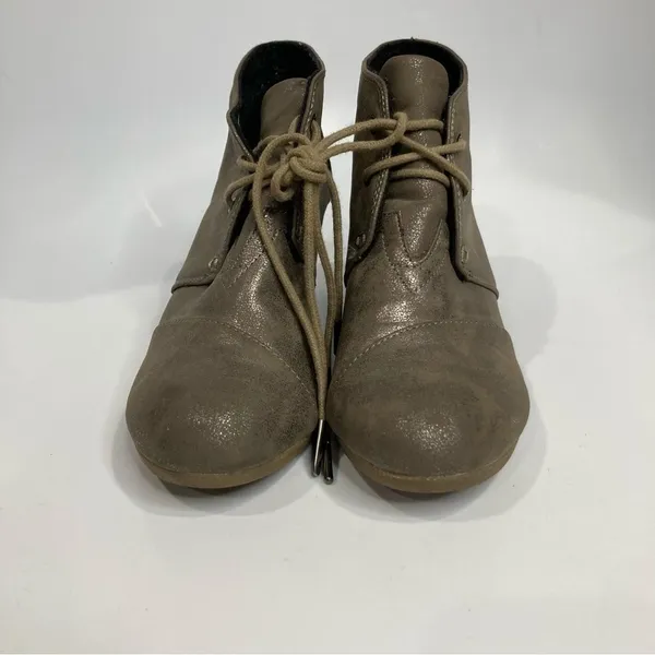 Toms metallic desert wedge Booties size 7.5‎ - Image 2