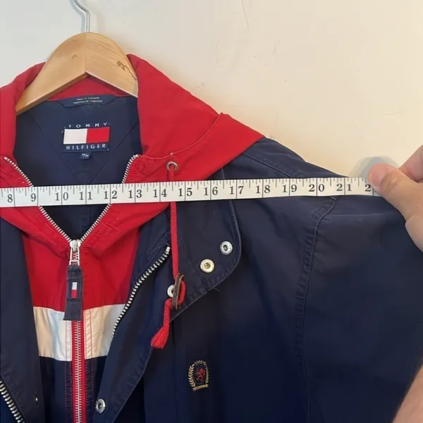 Tommy Hilfiger Varsity Crew Preppy Navy Spring Jacket Size Medium ⚫️ - Image 12