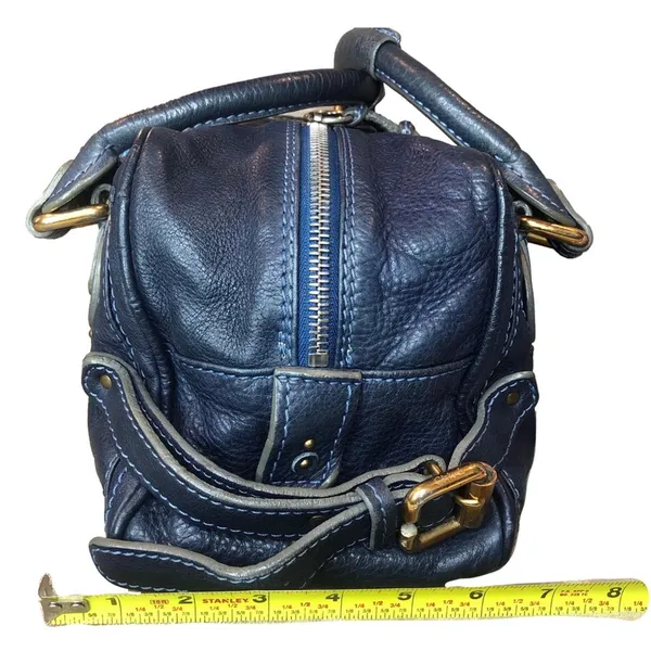 CHLOE Paddington Navy Blue Leather Tote Hand Bag w/ Padlock - Image 10