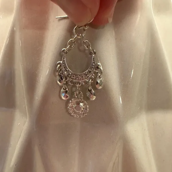Elegant Silver Dangle Earrings‎ Silver - Image 3