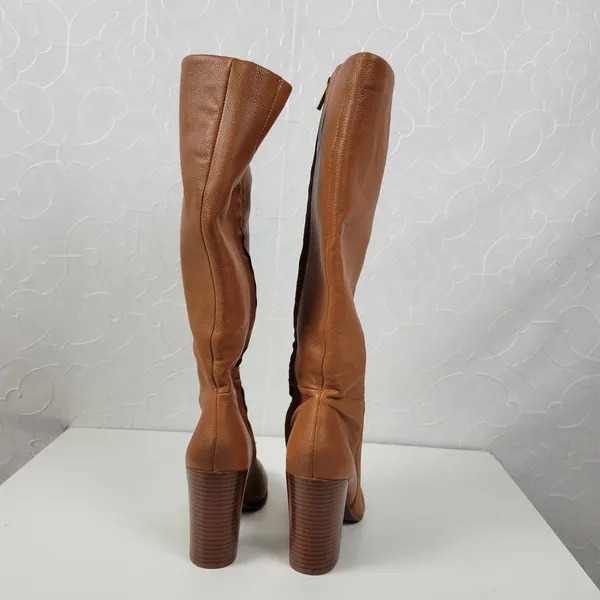 Kenneth Cole NY Justin Womens Boots Size 8.5 Cognac Leather Knee‎ High Round Toe - Image 8