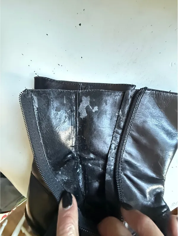 Nine West Black Leather Mid-Calf Boots with Block Heel - Image 10