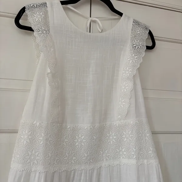 Sézane Naide Mini Dress White Lace Ecru FR 38 US Size 6‎ Bridal Paris Sold Out - Image 8