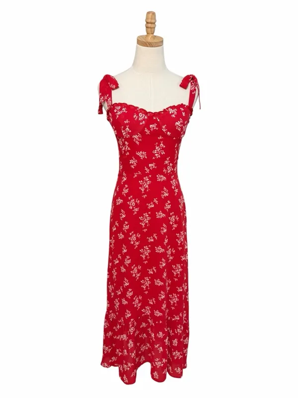 Reformation Nikita Dress in Summer Red Floral Size 8 NWT - Image 2