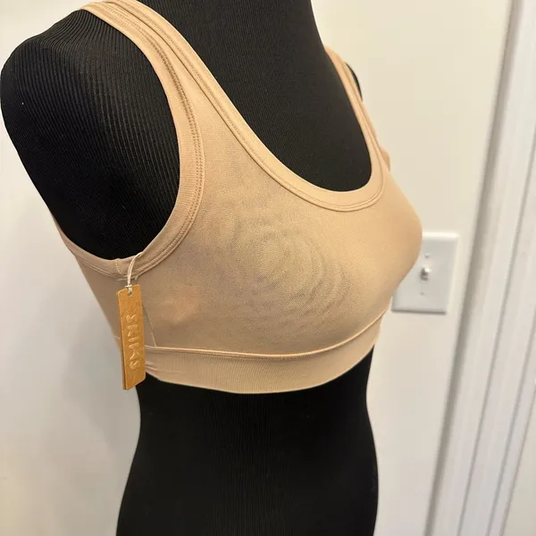 New ~ SKIMS ~ Women's Nude Wide Strap Summer Mesh Scoop Bralette Bra Small NEW - Image 7