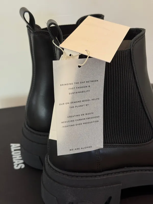 ALOHAS Bernice Black Leather Ankle Boots Size EU 38 (size 7/7.5) - Image 5