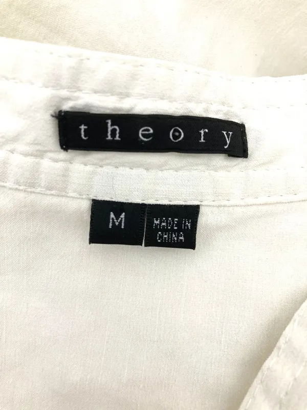 Theory "Corian" Luxury Linen-Blend Popover Utility Shirt M - Image 13