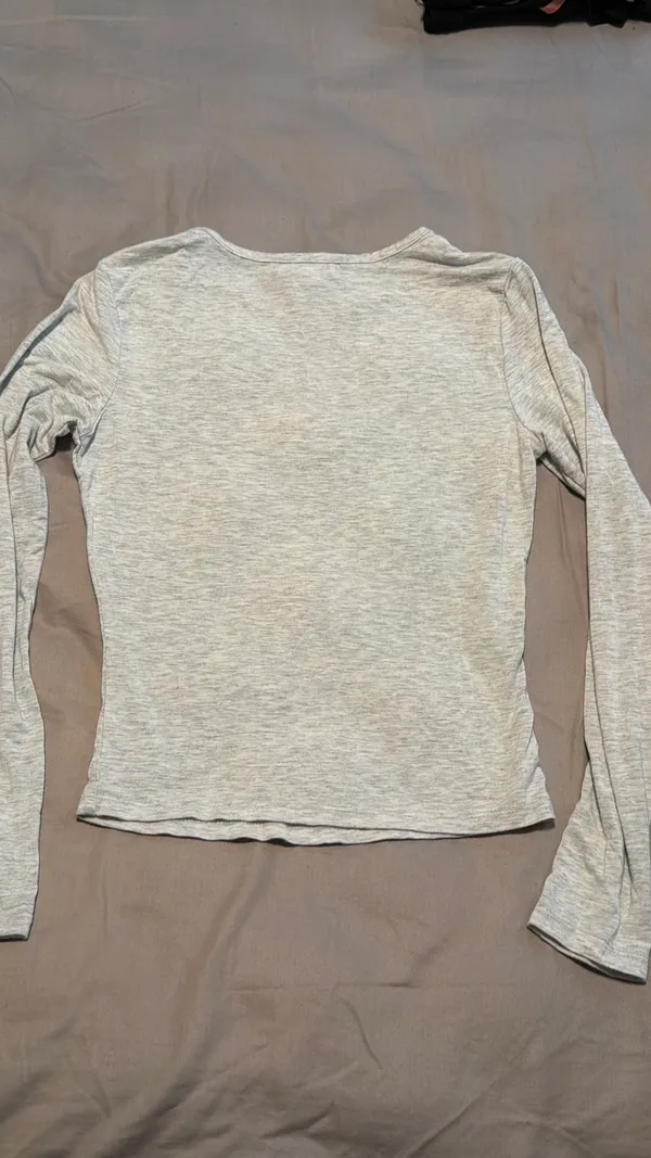 Long sleeve grey Modal shirt Gray - Image 2