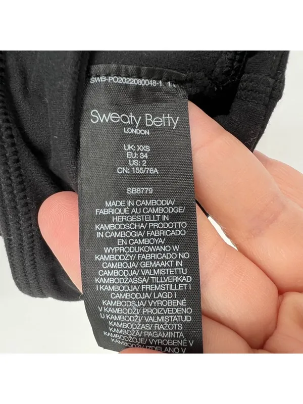 Sweaty Betty Black Racerback Sports Bra Size 2 NWOT Workout Running Everyday - Image 4