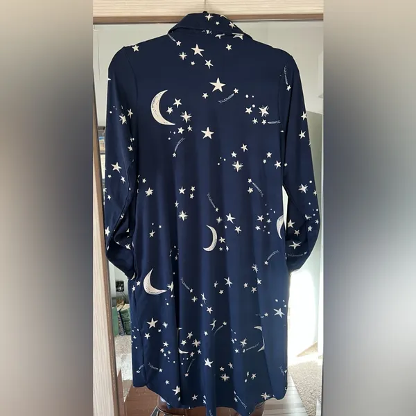 Cuddl Duds Cozy Jersey Sleep Shirt size Small Comfortable night Moons Stars - Image 4