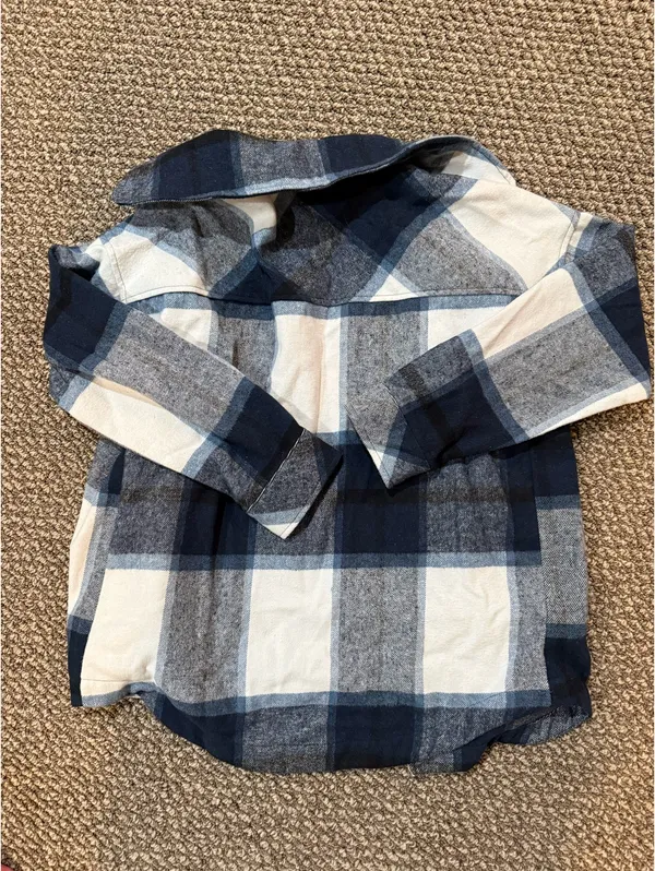 Navy blue oversized flannel Size M - Image 2