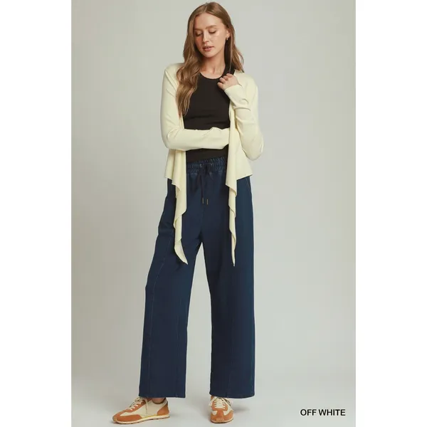Umgee Cotton Viscose Long Sleeve Wrap Cardigan - Off white - Large - Image 5