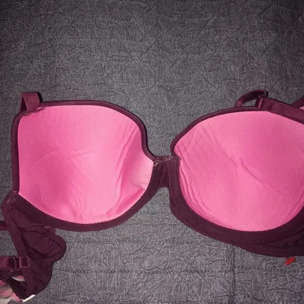 VS Pink wear everywhere burgundy lightly lined bra - Image 3