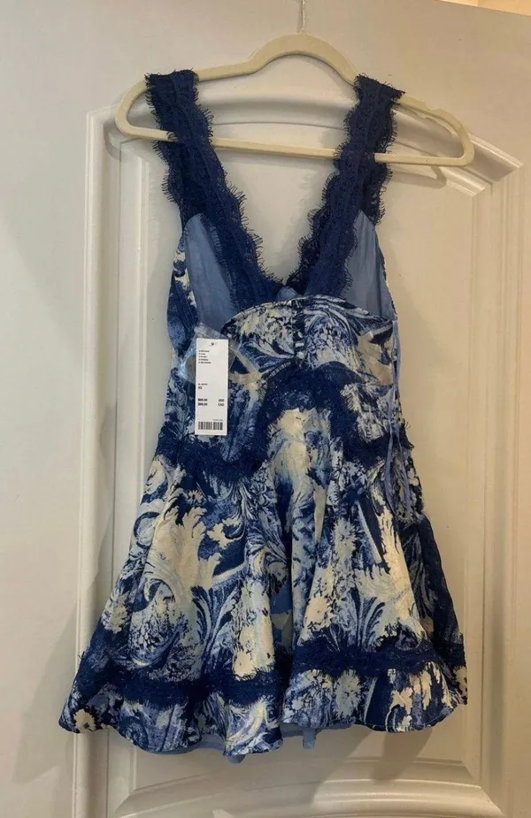 low back lace coastal granddaughter blue beach beachy summer print dress - Image 5