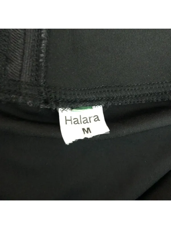 Halara Women's Flex High Waisted 2-in-1 A Line Mini Skirt Denim Look Black M - Image 4