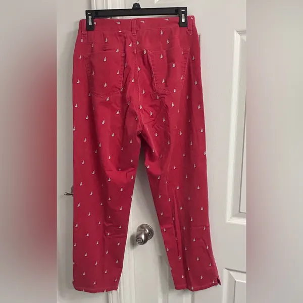 Ralph Lauren Red Sailboat-Print Dress Capris - Image 6