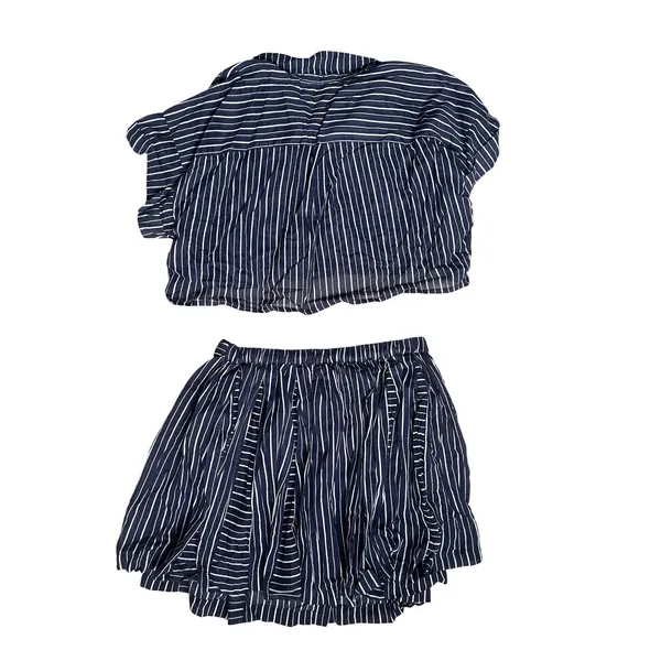 Free People Prepped and Ready Skort Set Size Small Navy‎ Blue Stripe NWT NEW - Image 4