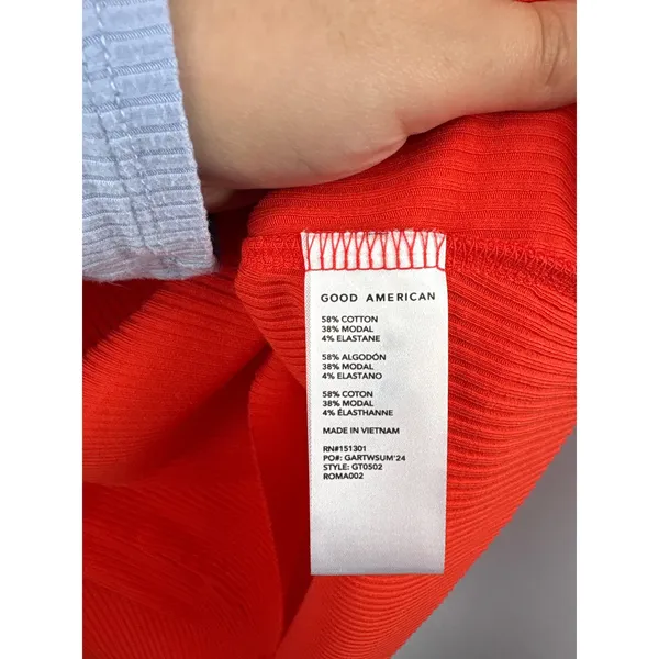 Women’s Good American Size 3X Bright Orange Ribbed Tank - Image 5
