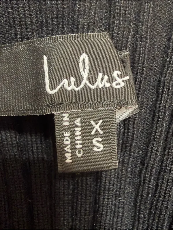 Lulus Women’s Yanis Black Ribbed Asymmetrical Cutout Long Sleeve Sweater Size XS - Image 5