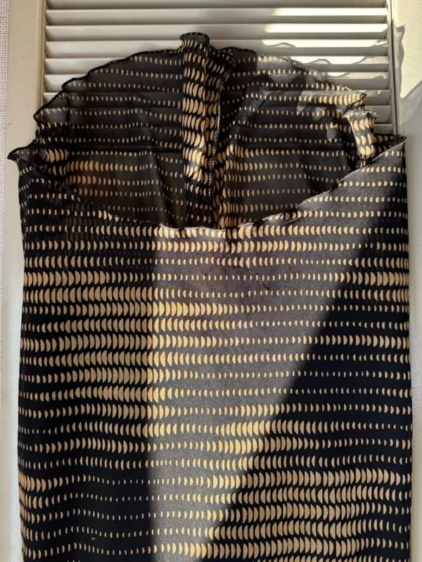 Vintage Y2K Charlotte Russe Black and Gold Sleeveless Cowl Neck Dress XS 90s - Image 3